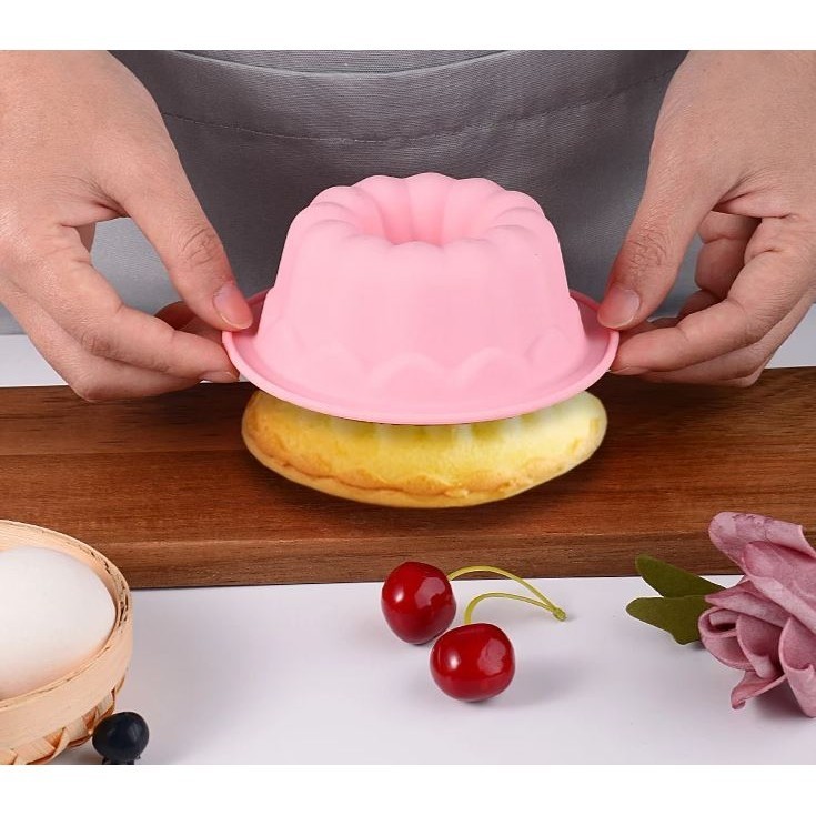 Silicone Bundt Cake Mold Non-stick Fluted Cake Baking Mold Pumpkin Cake Pan Fancy Round Donut Baking Mould(2852L) - Image 3