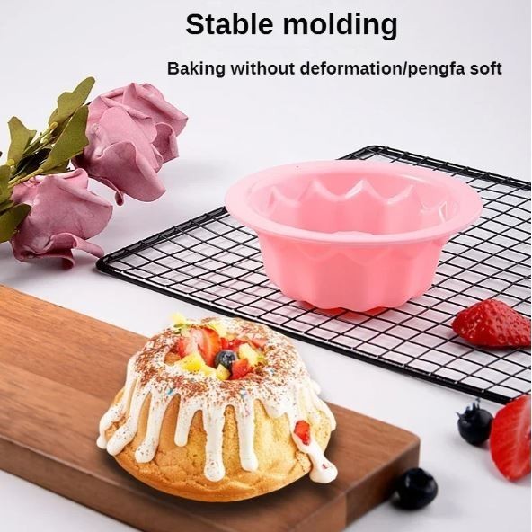 Silicone Bundt Cake Mold Non-stick Fluted Cake Baking Mold Pumpkin Cake Pan Fancy Round Donut Baking Mould(2852L) - Image 2