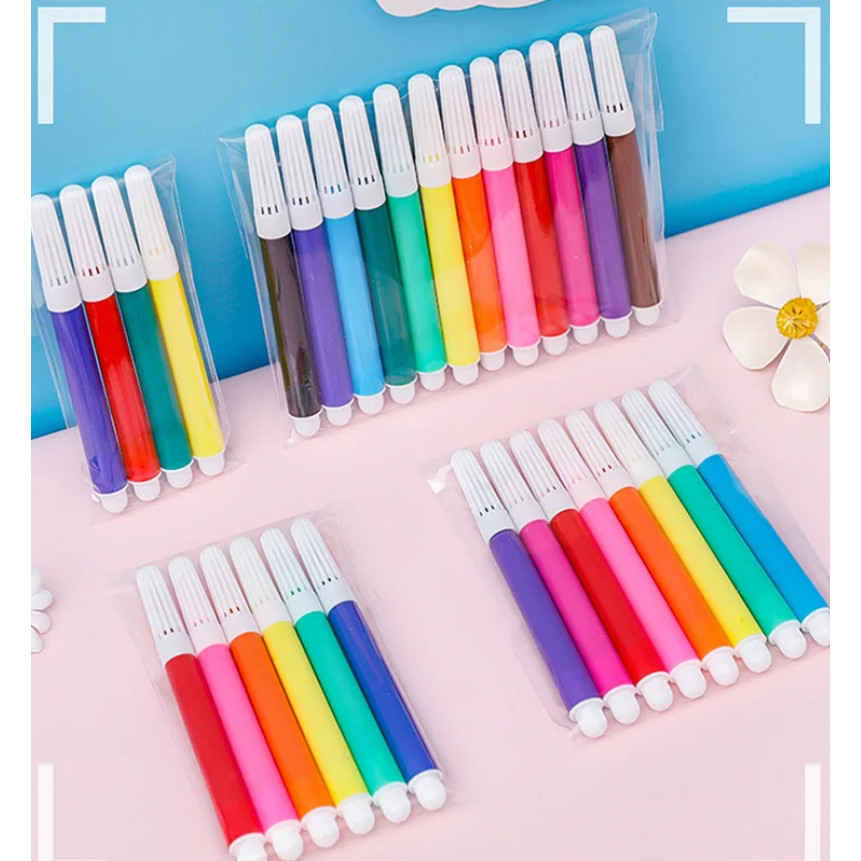 12Colors Mini Watercolor Art Markers Brush Pen Highlighter Drawing Graffiti Pens for kids School水彩笔(2153-2865L) - Image 2