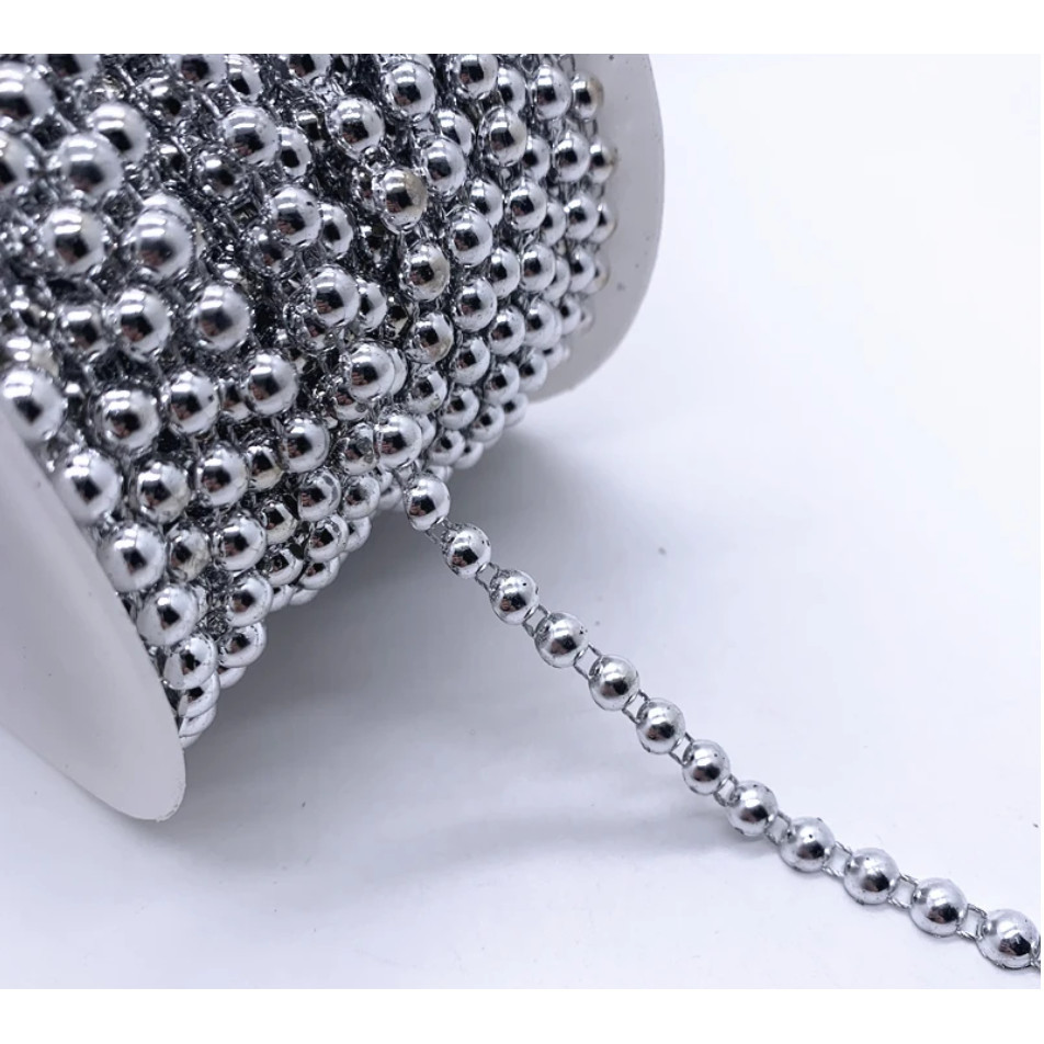1yard Gold Silver ABS semicircle connecting beads DIY wedding imitation pearl double thread 半面定位连线珠链(2797L) - Image 15
