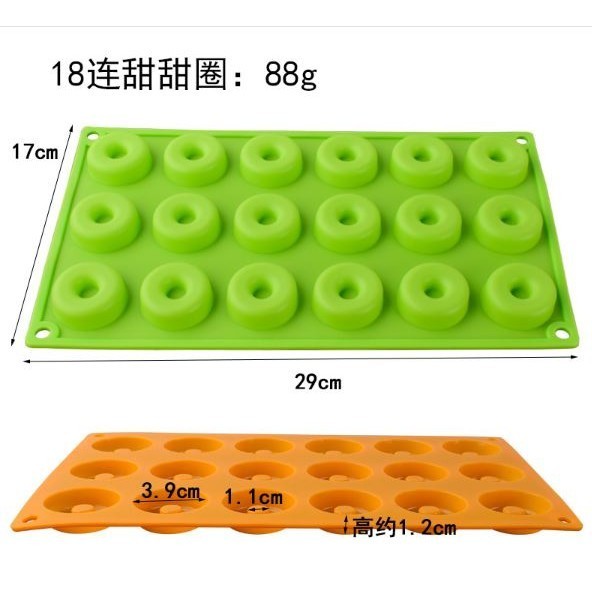 6/8/18 Cavity Silicone Donut Mold Baking Pan Mold Bread Pastry Mold DIY Baking Tray Doughnut Dessert Making(2849L) - Image 8