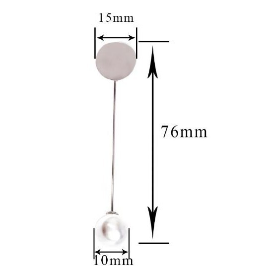1pc Silver Color Simulated Pearl Alloy Copper Long Brooch Pin For DIY Brooches Lapel Dress Jewelry Parts Access(2816L) - Image 4
