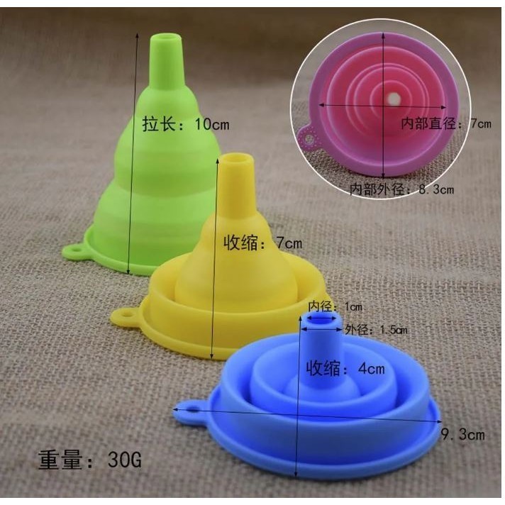 Silicone Folding Funnel Food Grade Silicone Kitchen Tools Folding Telescopic Funnel Portable Small Liquid Funnel(2853L) - Image 6