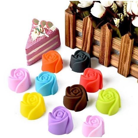 1pcs Rose Flower Silicone Small Loaf Pan Silicone Muffin Baking Cups Cupcake Mold Pudding Jelly Mold (2926L) - Image 2