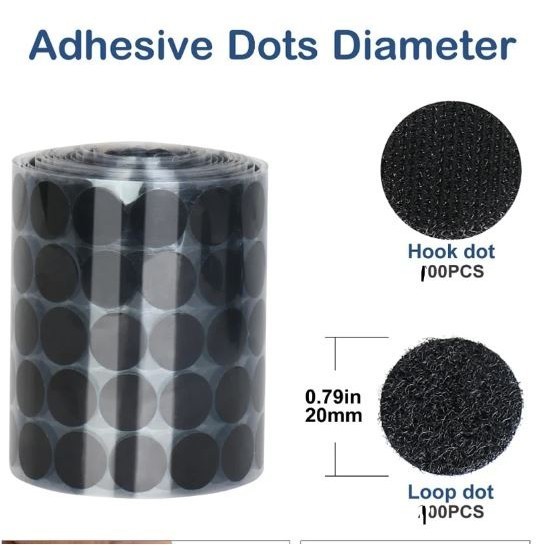10/20mm Disc Nylon Adhesive Strong Glue Sticker Round Coins Hook and Loop Tape (2910L) - Image 8