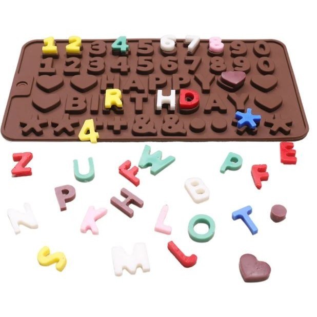 Silicone Chocolate Mold 26 Letter Number 3D Chocolate Baking Tools Non-stick Silicone Cake Mold Jelly DIY(2928L)
