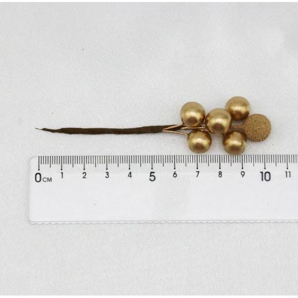 5Pcs Mini Artificial Berries Gold Silver Stamen Fake Flowers For Wedding Wreath Gift Packing Party DIY Decor (2900L) - Image 8