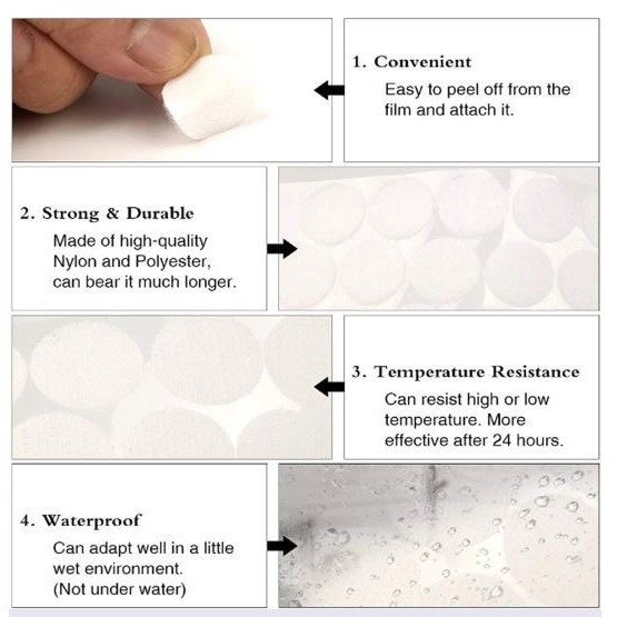 10/20mm Disc Nylon Adhesive Strong Glue Sticker Round Coins Hook and Loop Tape (2910L) - Image 9