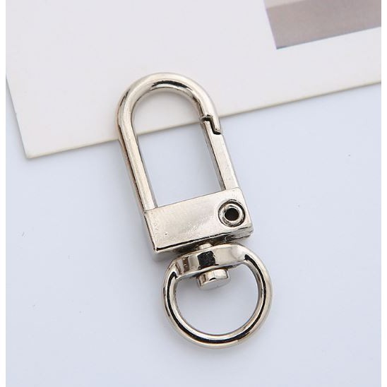 1pc Metal Lobster Clasp Hook Keyring Colored Rotating Keychain Buckle For DIY Jewelry Making Key Ring U型门扣旋转钥匙扣挂件(2499L) - Image 17