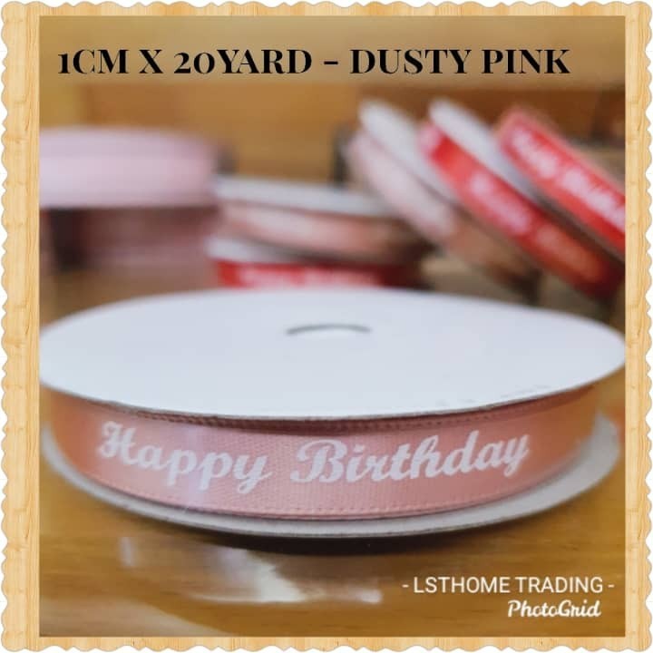 20yards 1cm Happy Birthday Cake Packaging Ribbon Bouquet Flower Decoration Ribbon Gift Box Binding DIY (2906L) - Image 2