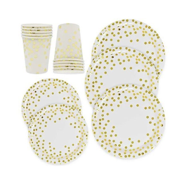 5pcs/pack Dot Disposable Tableware Plates Paper Cups Happy Birthday Party Decor Kids Boy Girl Babayshower Favor(2908L) - Image 7