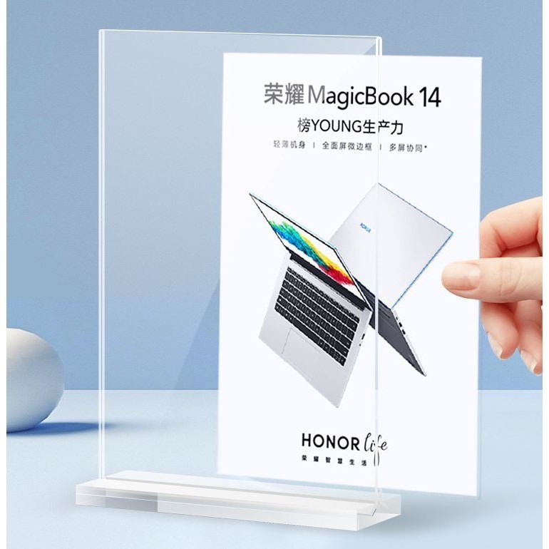 1pc Acrylic Desktop Display Frame Table Card Sign Collection Photo Protection Holder Magnetic Display Stand(2889L) - Image 2