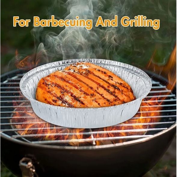 5Pcs Disposable Foil Pans Round Foil with Lids Pie Pans For Air Fryer Baking Cooking Storage Baking Foil Tray (2904L) - Image 6