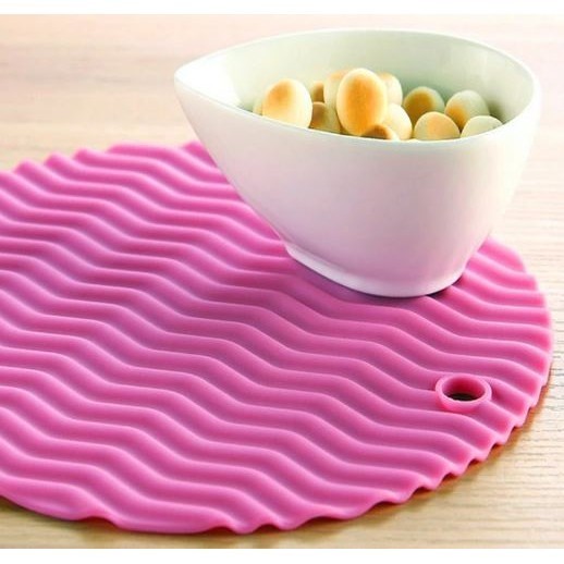1PC New Wavy Lines Silicone Table Pad Round Placemat Drink Cushion Heat Resistant Cup Coaster(2936L) - Image 3