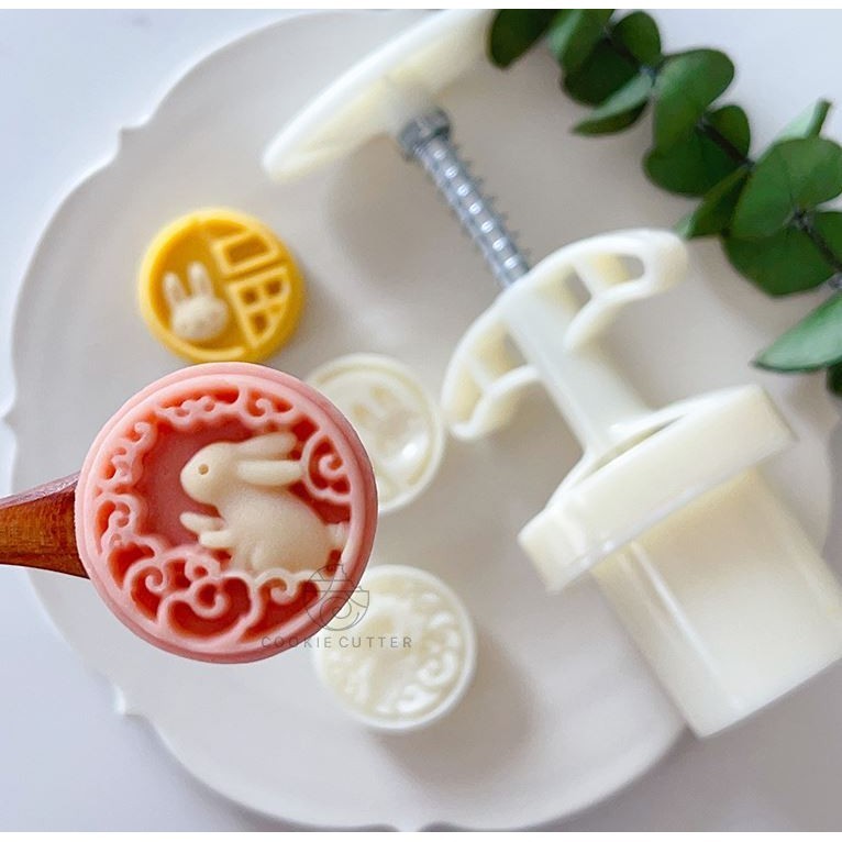 20g Round Creative Mid-Autumn Festival Mooncake Mold Mini bunny Pattern Pastry Stamp迷你圆形福兔中秋节月饼模具mini小兔子祥云山(2917L) - Image 3
