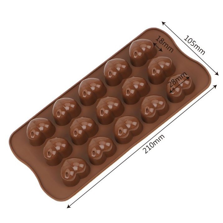 3D Heart Button 12 Cell Chocolate Silicon Mould Ice Cube Chocolate Soap Jelly Tray Kitchen Baking Tool Cake(2366L) - Image 2