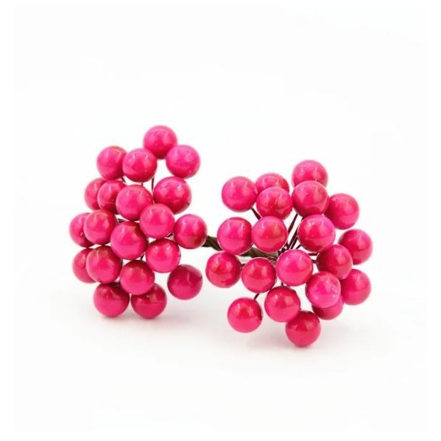 20pcs/40head Pearl Double Head Berries Mini Fake Fruit Berries Red Cherry Flower Bouquet Stamen Christmas Decor(2899L) - Image 11
