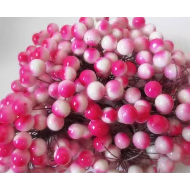 20pcs/40head Pearl Double Head Berries Mini Fake Fruit Berries Red Cherry Flower Bouquet Stamen Christmas Decor(2899L) - Image 15