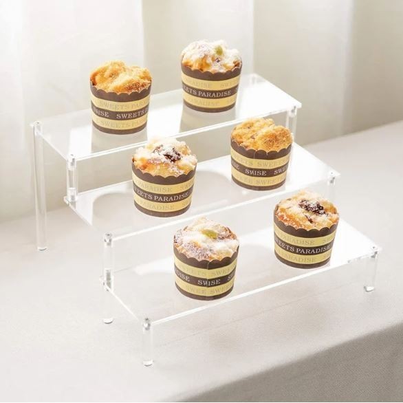 1pc Acrylic Display Stand Transparent Multi-Layer Hand-Done Blind Box Table Ladder Storage Shelf Collection (2887L) - Image 3