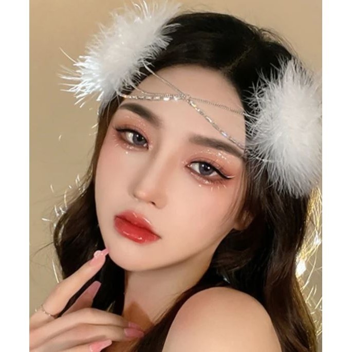 2pcs Fairy White Feather Hair Clip Headdress Wedding For women Girls Daily Personality Sweet Feather Hair Access(2913L) - Image 3