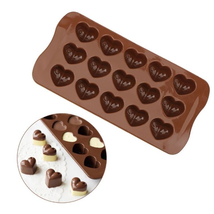 3D Heart Button 12 Cell Chocolate Silicon Mould Ice Cube Chocolate Soap Jelly Tray Kitchen Baking Tool Cake(2366L)