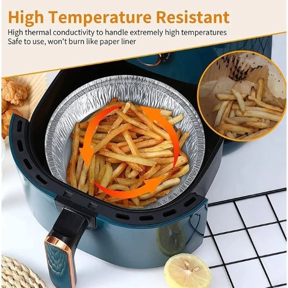 5Pcs Disposable Foil Pans Round Foil with Lids Pie Pans For Air Fryer Baking Cooking Storage Baking Foil Tray (2904L) - Image 5