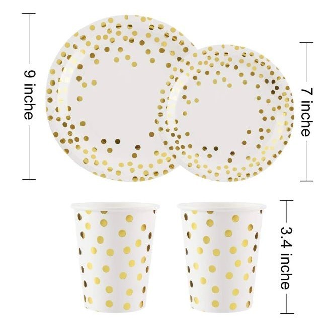 5pcs/pack Dot Disposable Tableware Plates Paper Cups Happy Birthday Party Decor Kids Boy Girl Babayshower Favor(2908L) - Image 8