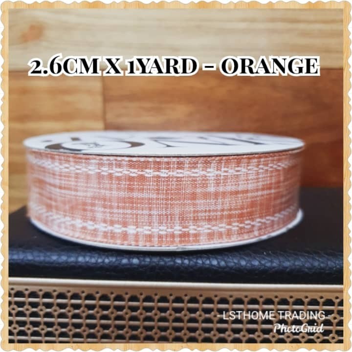 1yard 2.6cm Wide Christmas Plaid Grid Printed Grosgrain Ribbon For Gift Wrapping home Wedding Decoration (2905L) - Image 3