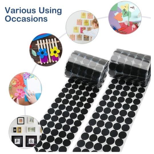 10/20mm Disc Nylon Adhesive Strong Glue Sticker Round Coins Hook and Loop Tape (2910L)
