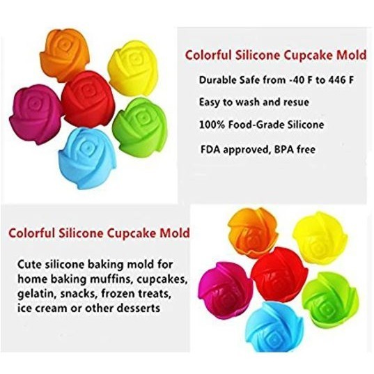 1pcs Rose Flower Silicone Small Loaf Pan Silicone Muffin Baking Cups Cupcake Mold Pudding Jelly Mold (2926L) - Image 3