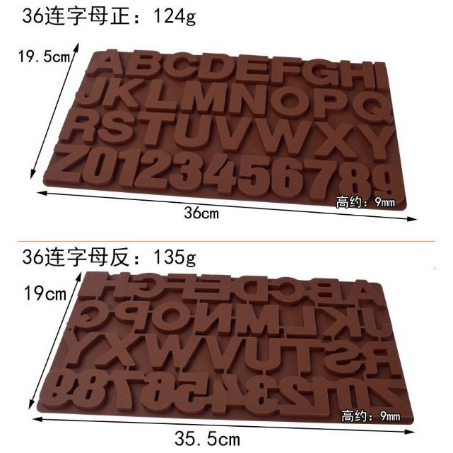 Silicone Chocolate Mold 26 Letter Number 3D Chocolate Baking Tools Non-stick Silicone Cake Mold Jelly DIY(2928L) - Image 6