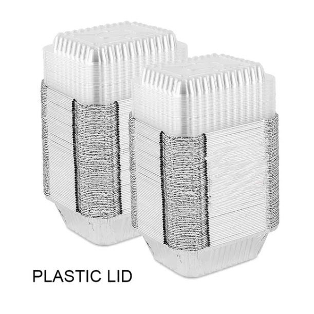 5pcs Disposable Square Aluminum Foil Lunch Box Food Packaging Heavy Duty Oblong Foil Pans with Lids (2903L) - Image 6