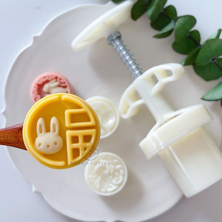 20g Round Creative Mid-Autumn Festival Mooncake Mold Mini bunny Pattern Pastry Stamp迷你圆形福兔中秋节月饼模具mini小兔子祥云山(2917L) - Image 4