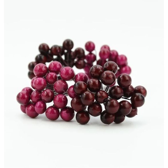 20pcs/40head Pearl Double Head Berries Mini Fake Fruit Berries Red Cherry Flower Bouquet Stamen Christmas Decor(2899L) - Image 5