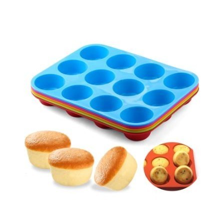 12 Food Grade Silicone Cake Mold Pan Tray Home DIY Cake Pudding Jelly Mold Cake Decor Tool (2924L) - Image 2