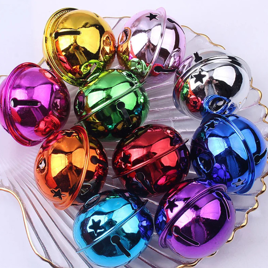 1pcs Five-Point Star Christmas Bells Christmas Jingle Bell With Ribbon Mini Shiny Rattle Bells Christmas tree(2892L) - Image 2