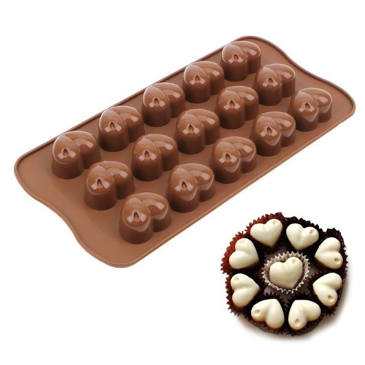3D Heart Button 12 Cell Chocolate Silicon Mould Ice Cube Chocolate Soap Jelly Tray Kitchen Baking Tool Cake(2366L) - Image 3
