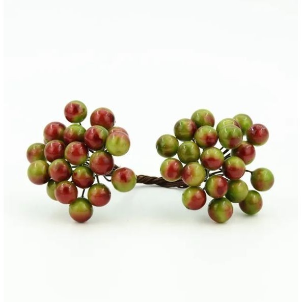 20pcs/40head Pearl Double Head Berries Mini Fake Fruit Berries Red Cherry Flower Bouquet Stamen Christmas Decor(2899L) - Image 12