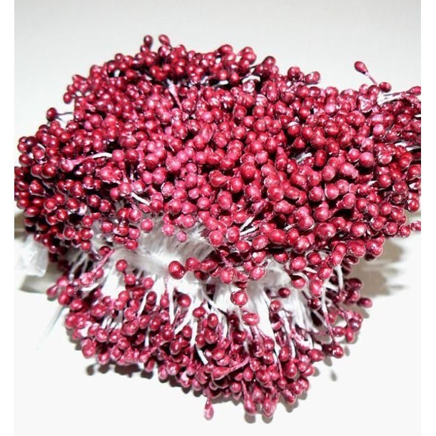 50pcs 3mm-5mm Double Heads DIY Artificial Mini Pearl Flower Stamen Red Silver Floral Stamen Hand Scrapbook 珠光花芯 (1587L) - Image 19