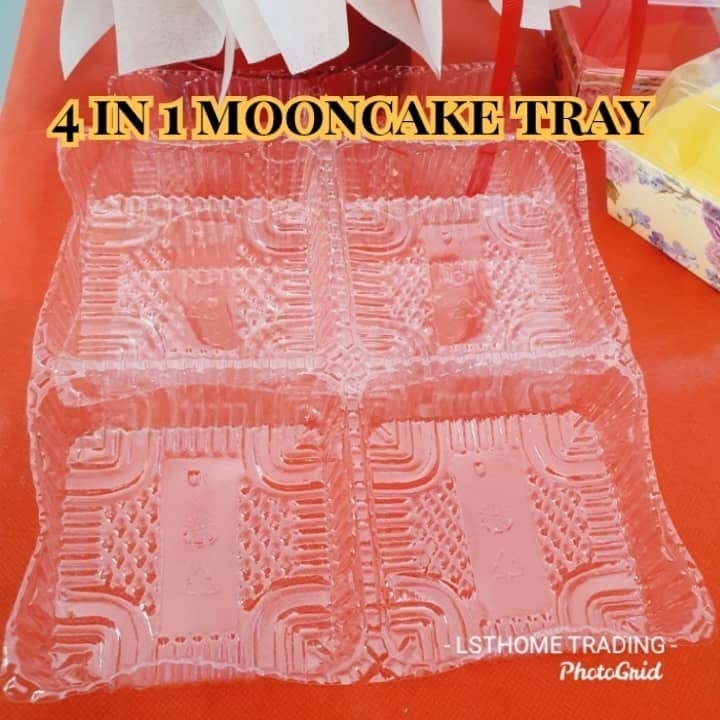 10pcs/pack Mooncake Plastic tray 4in1/ 四粒装透明托 (2921) - Image 2