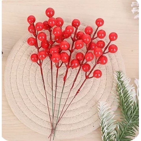 Artificial Christmas Red Berries Multi Type Foam Berries Branches For Christmas DIY Wreath Supply Xmas Tree Decor(2098L) - Image 12