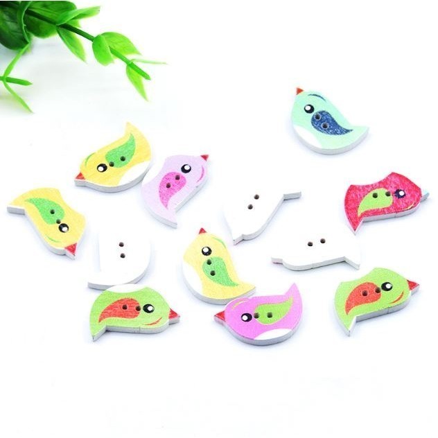 10pcs/lot Scrapbook buttons decorative Wooden Buttons Random Mixed Animal wood Buttons for Craft botones (2914L) - Image 5
