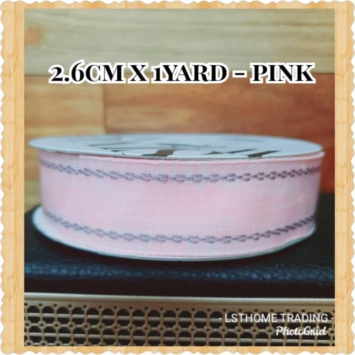 1yard 2.6cm Wide Christmas Plaid Grid Printed Grosgrain Ribbon For Gift Wrapping home Wedding Decoration (2905L) - Image 2