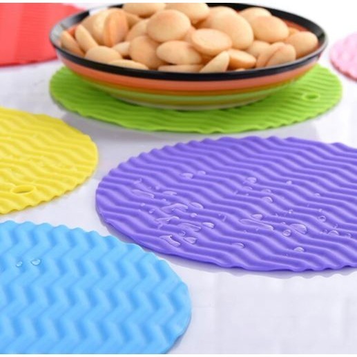 1PC New Wavy Lines Silicone Table Pad Round Placemat Drink Cushion Heat Resistant Cup Coaster(2936L) - Image 2