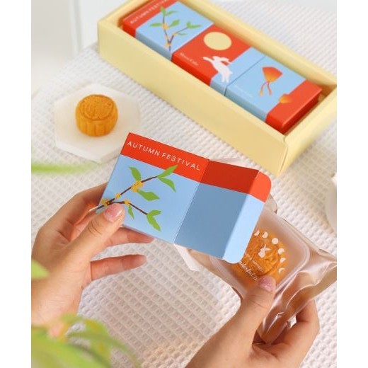 6grids Mooncake Packaging Portable Gift Box Baked Bean Paste Cake Dim Sum Box Premium Packaging Box 月饼礼盒包装盒 (2998L) - Image 5