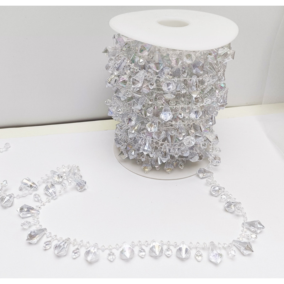 1yard Acrylic drop diamond crystal beads DIY ethnic costume accessories wedding chandelier crystal tree 水滴钻水晶连线珠 (2995L) - Image 6