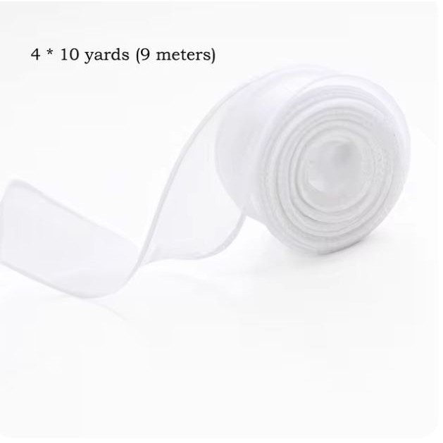 10yards/roll Fishtail Yarn Wave Sheer Chiffon Organza Ribbons Gift Box Packaging Bouquet Wrapping 鱼尾纱波浪纱丝带 (2971L) - Image 16