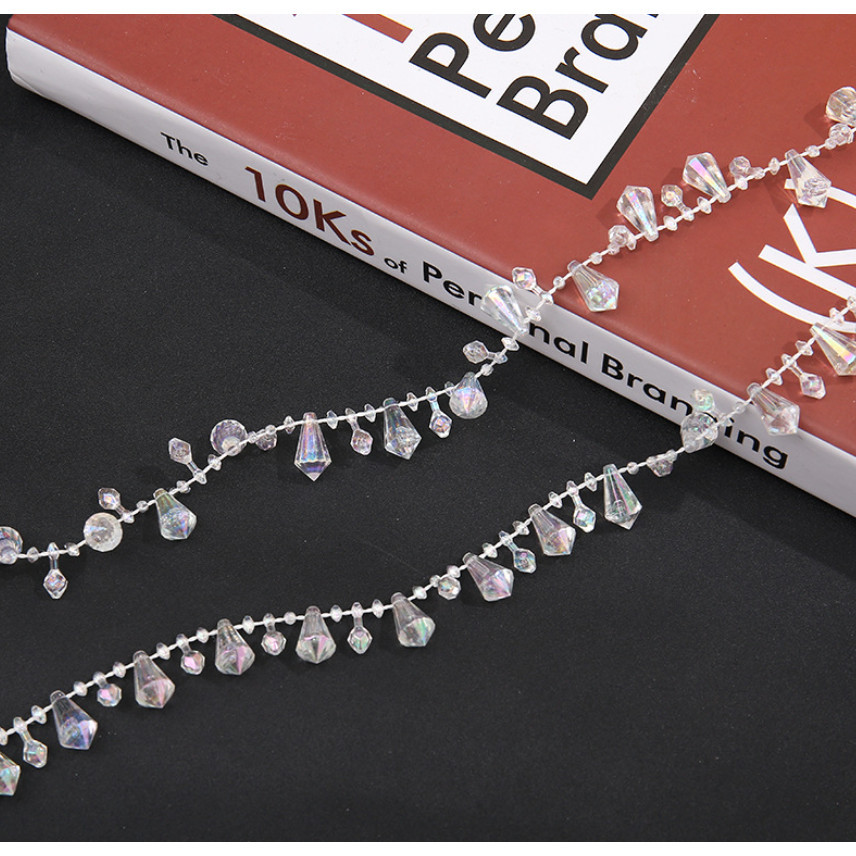 1yard Acrylic drop diamond crystal beads DIY ethnic costume accessories wedding chandelier crystal tree 水滴钻水晶连线珠 (2995L) - Image 5