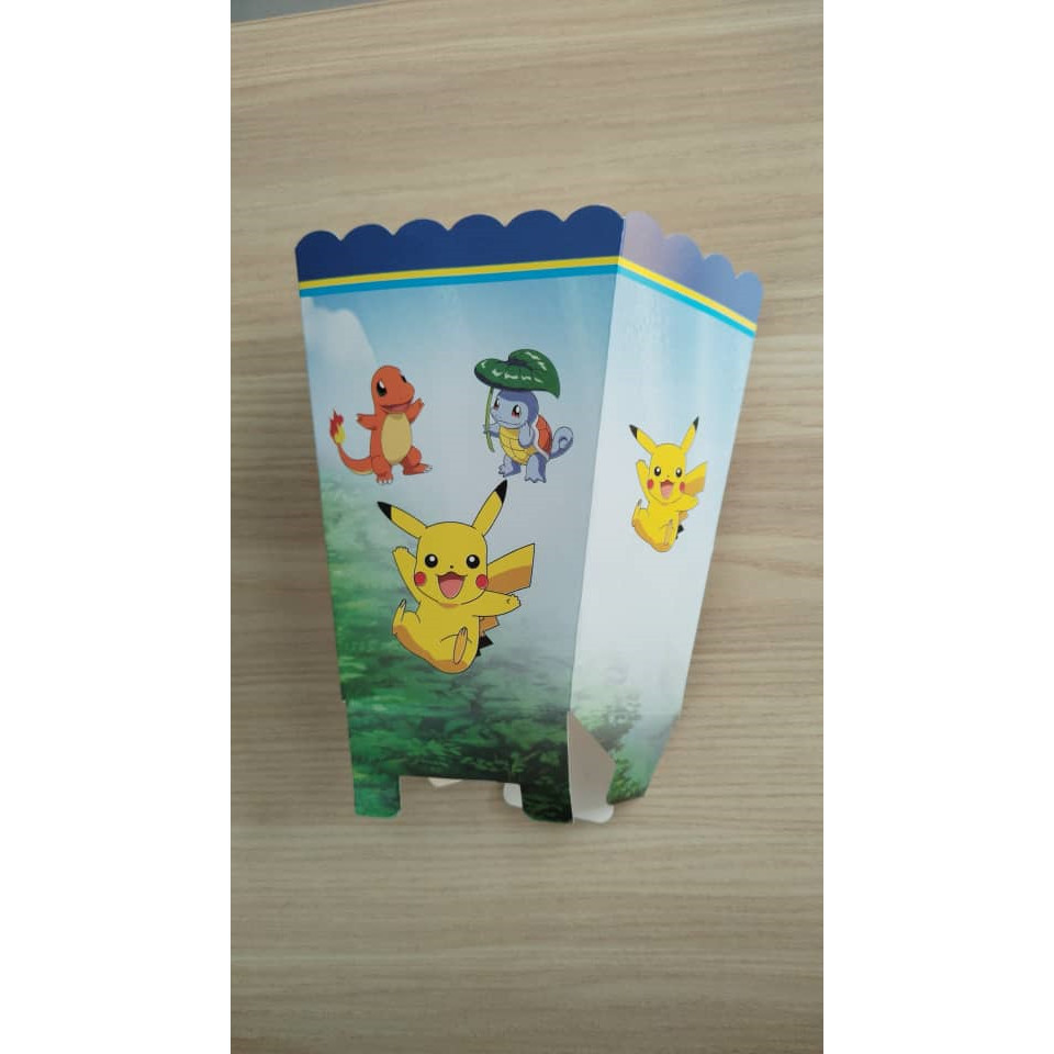 6pcs Cartoon Popcorn Box Treat Kids Birthday Cookie Box Happy Party Baby Shower Favors Popcorn Box 派对爆米花盒 (2952L) - Image 20