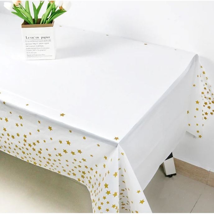 137*274cm Disposable Bronzing Five-pointed Star Tablecloth Birthday Party Wedding Decoration Cloth Outdoor (2961L) - Image 2